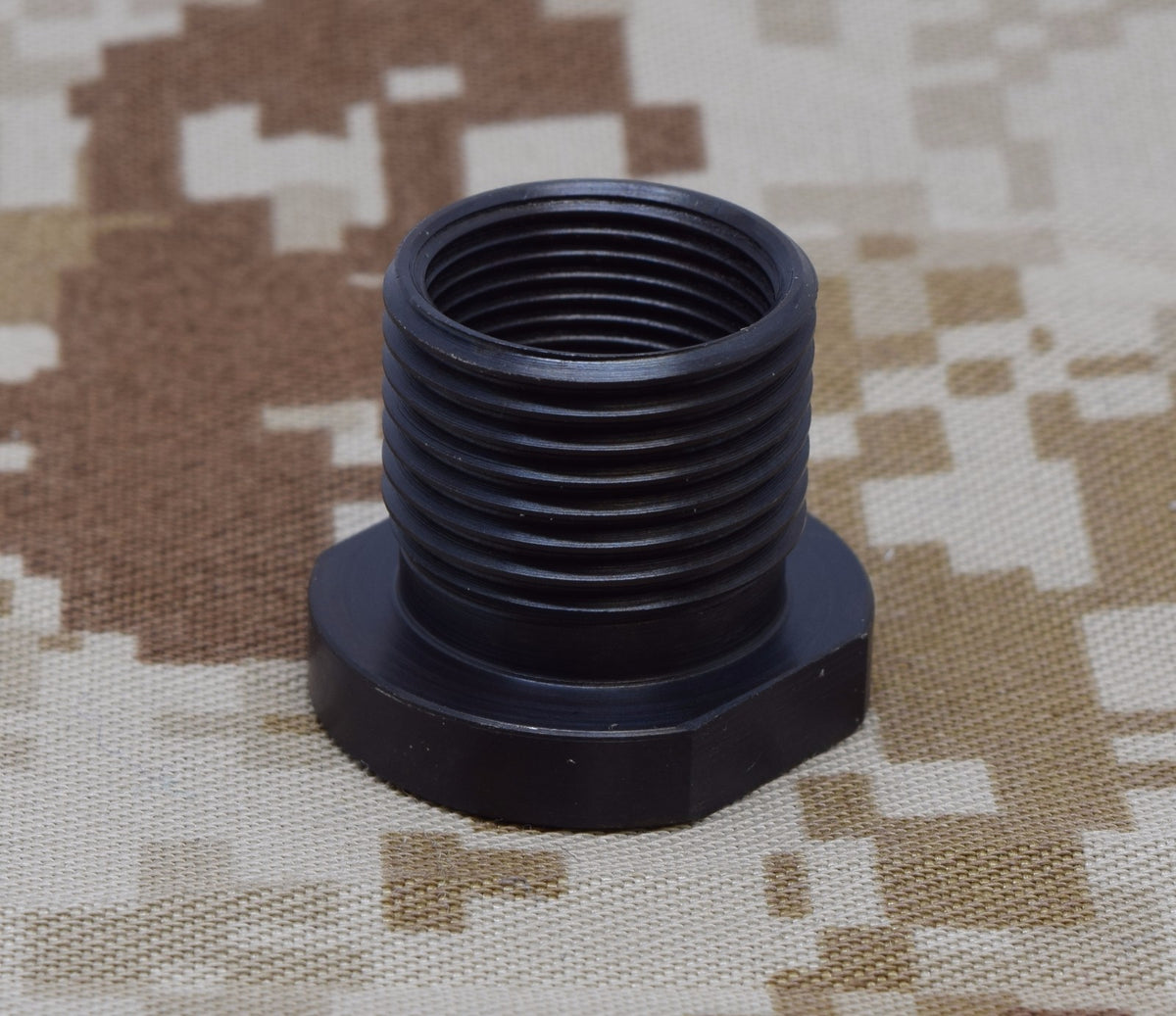 US Made Steel 5/8x24 to 3/4x16 Barrel Thread Adapter - Black Finish