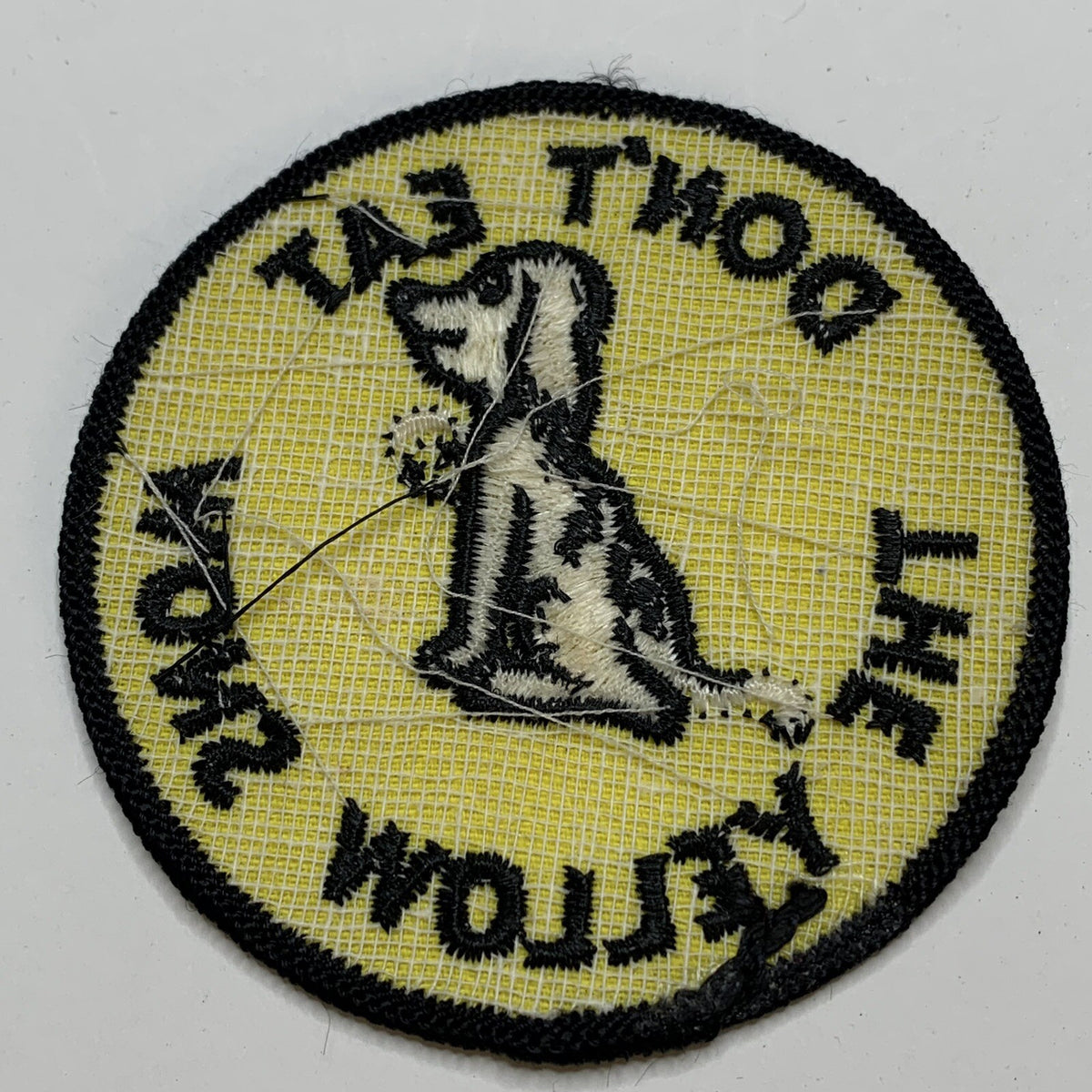 Vintage 1970s Don't Eat Yellow Snow Embroidered Sew-On Patch - 3 Inch