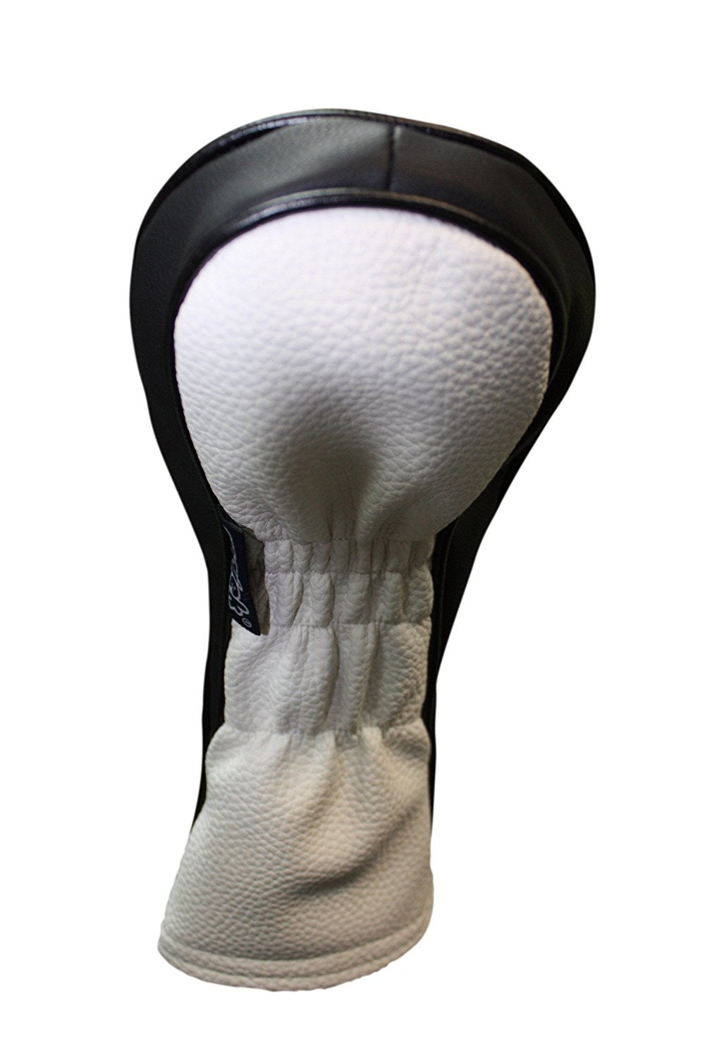 Vintage Leather Style Golf Driver Headcover - Black & White