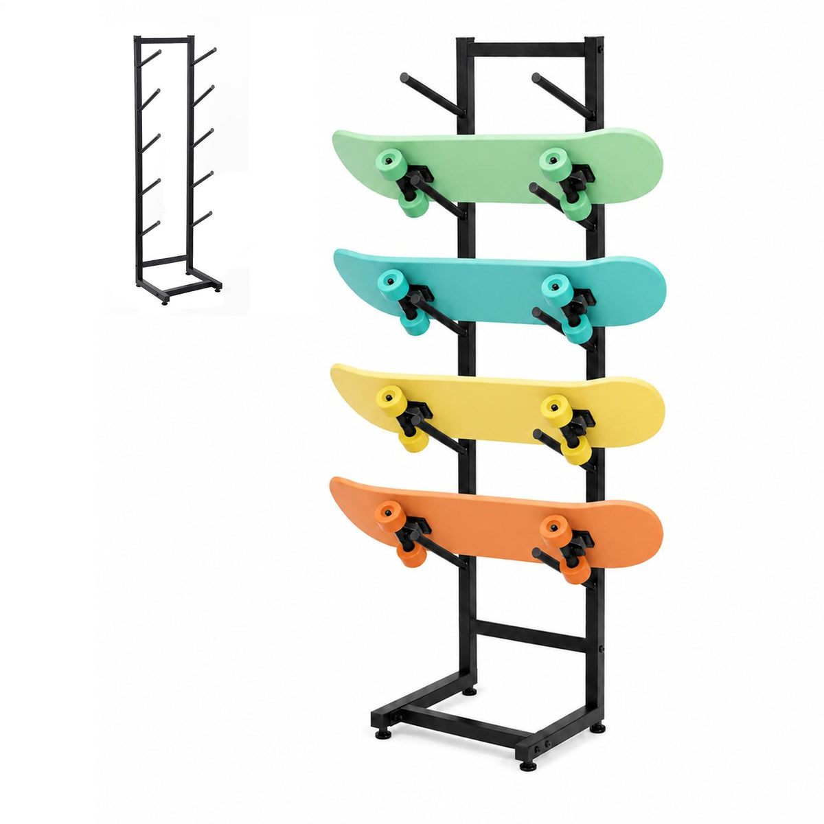5-Layer Skateboard & Snowboard Storage Rack Floor Stand Organizer