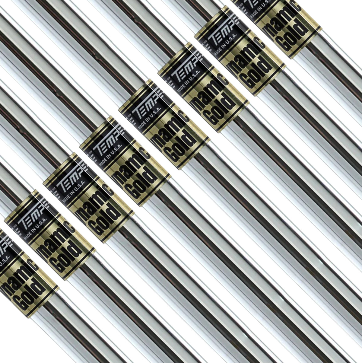 Golf Iron Shaft Set - Steel Dynamic Gold Tapered Shafts for 3-PW & Custom Flex Options