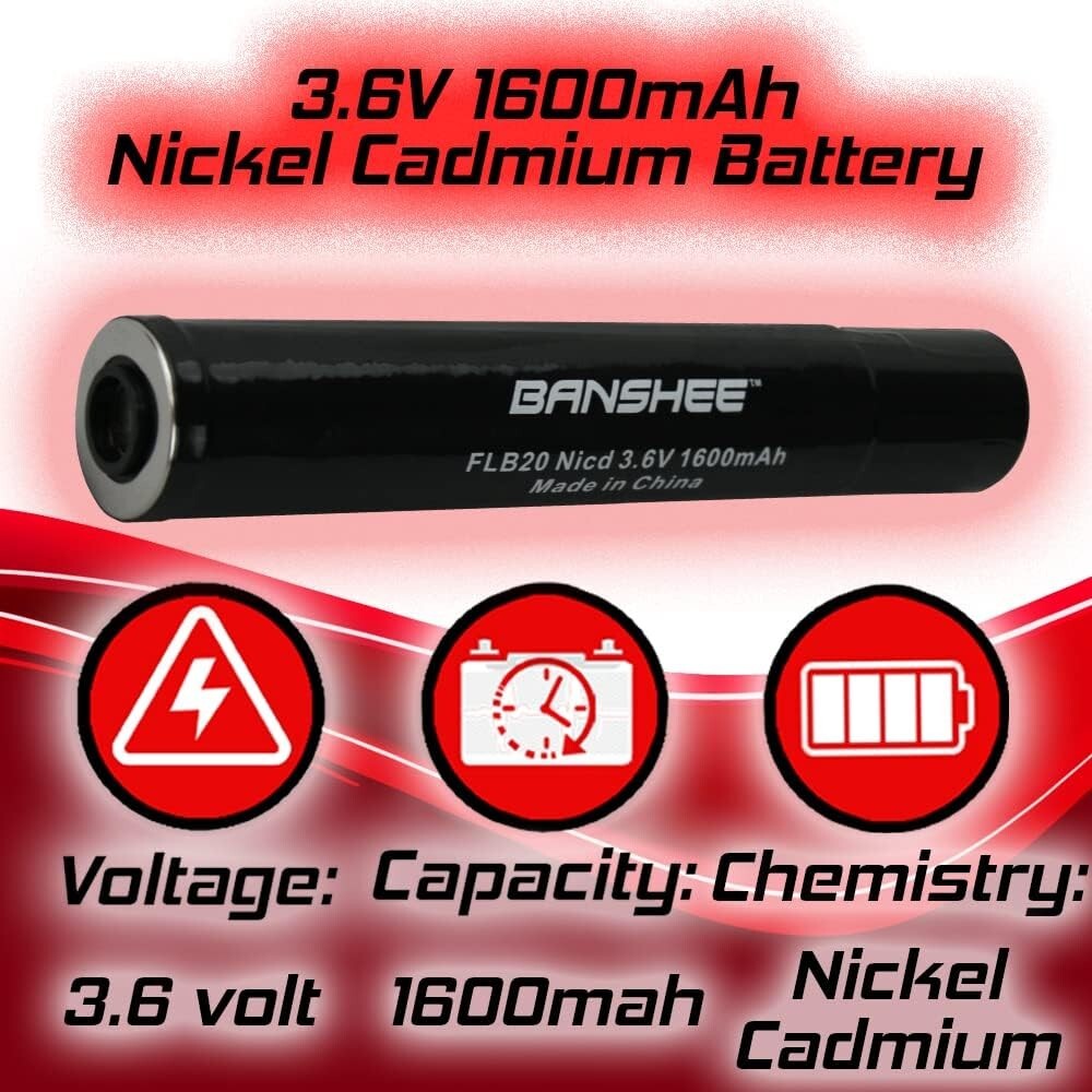 Rechargeable Battery Stick for Flashlights Stinger HP XT Pelican M9 - 3.6V 1600mAh