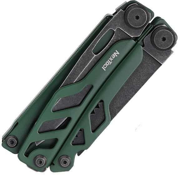 Multi Tool with Stainless Steel Handles and Belt Cutter - Green 4.25"