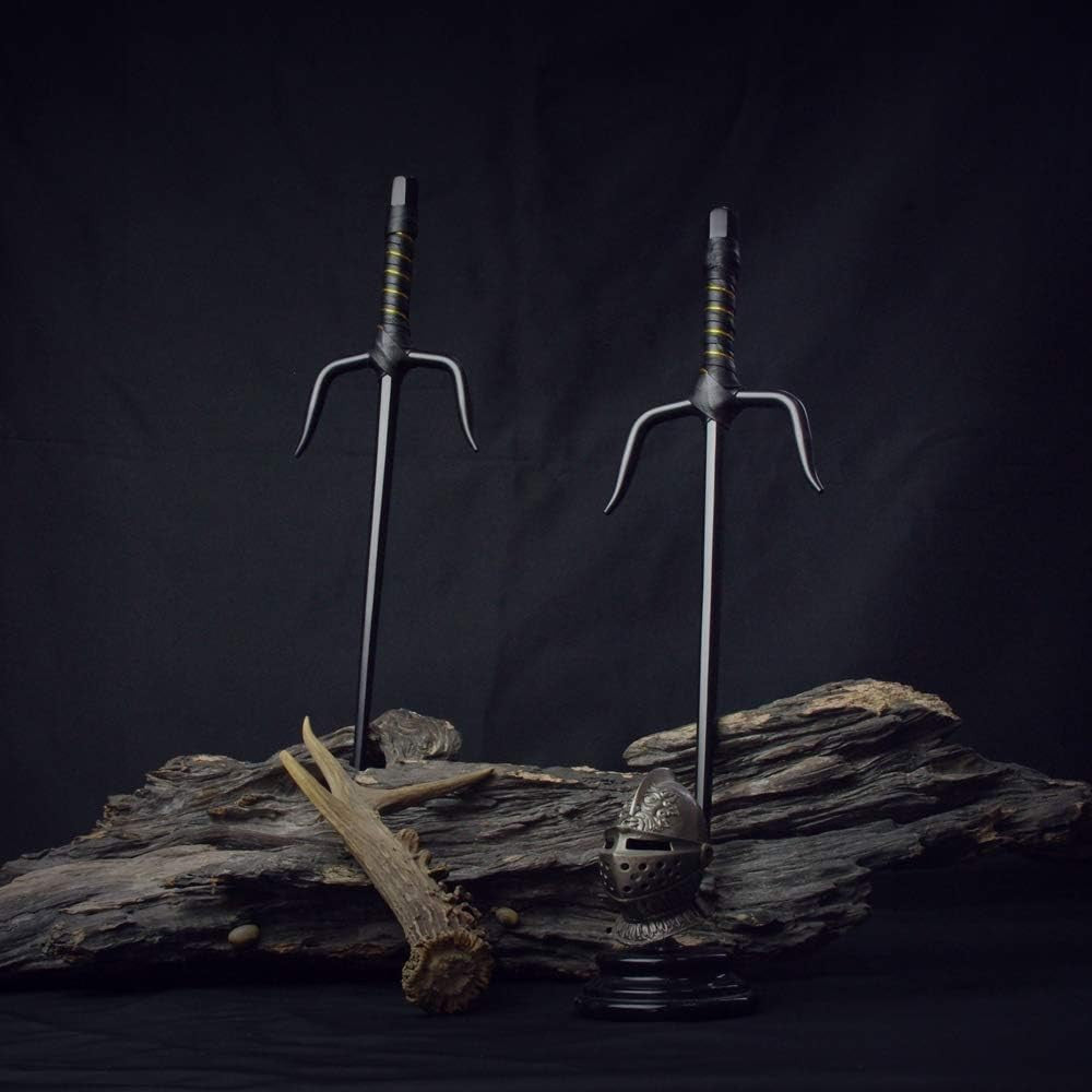 Octagon Metal Martial Arts Sai Set Black and Silver Multi Size