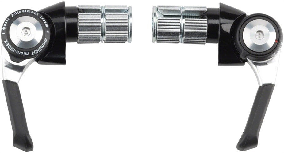 8-Speed Road Bike Bar End Shifter Set - Shimano Compatible, Double/Triple