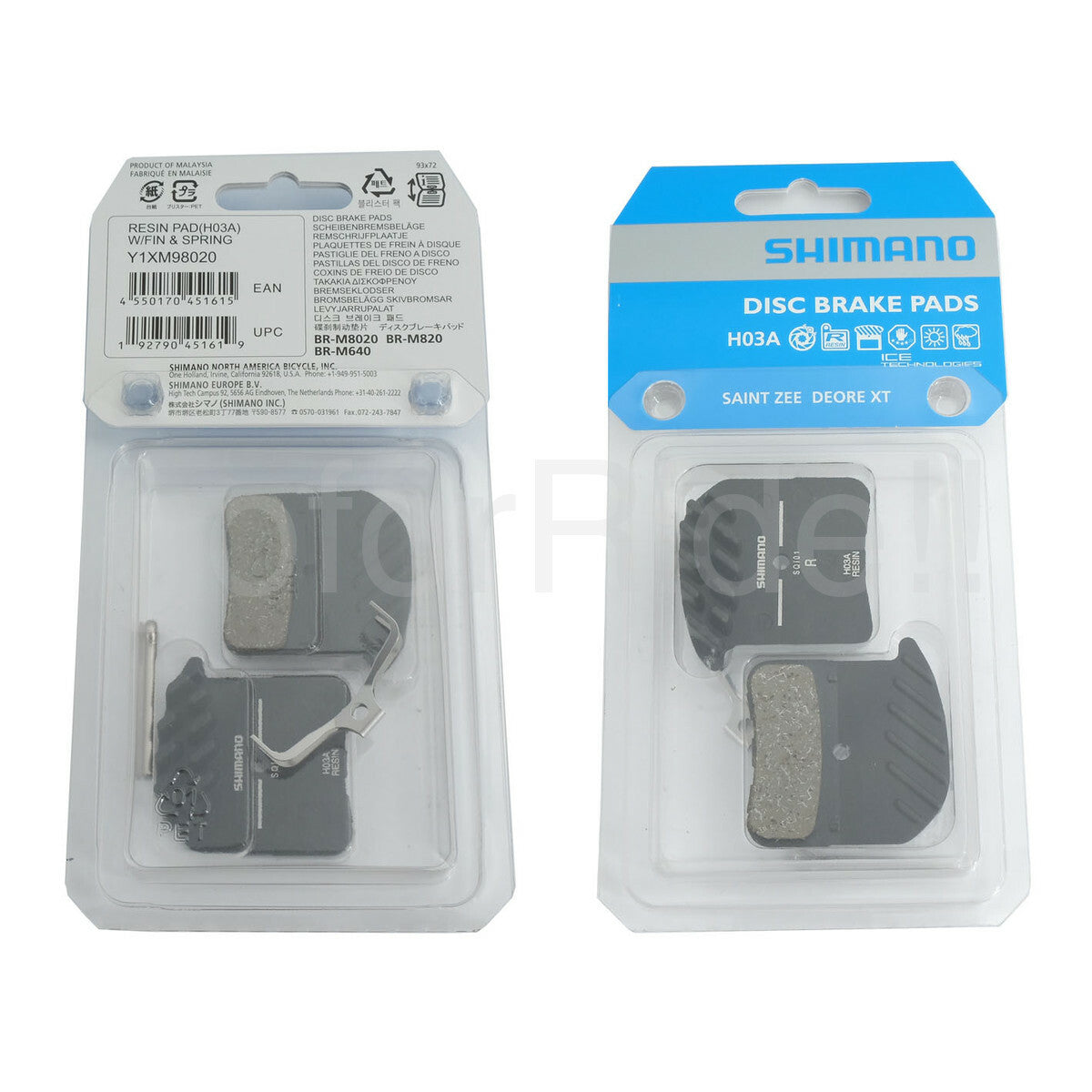 Shimano H03A Resin Disc Brake Pads with Ice-Tech Fin for Mountain Bikes