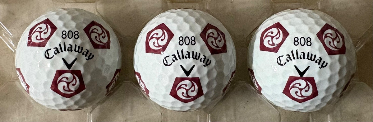 Set of 3 Callaway Chrome Soft Golf Balls with Royal Hawaiian Logo - Mint Condition
