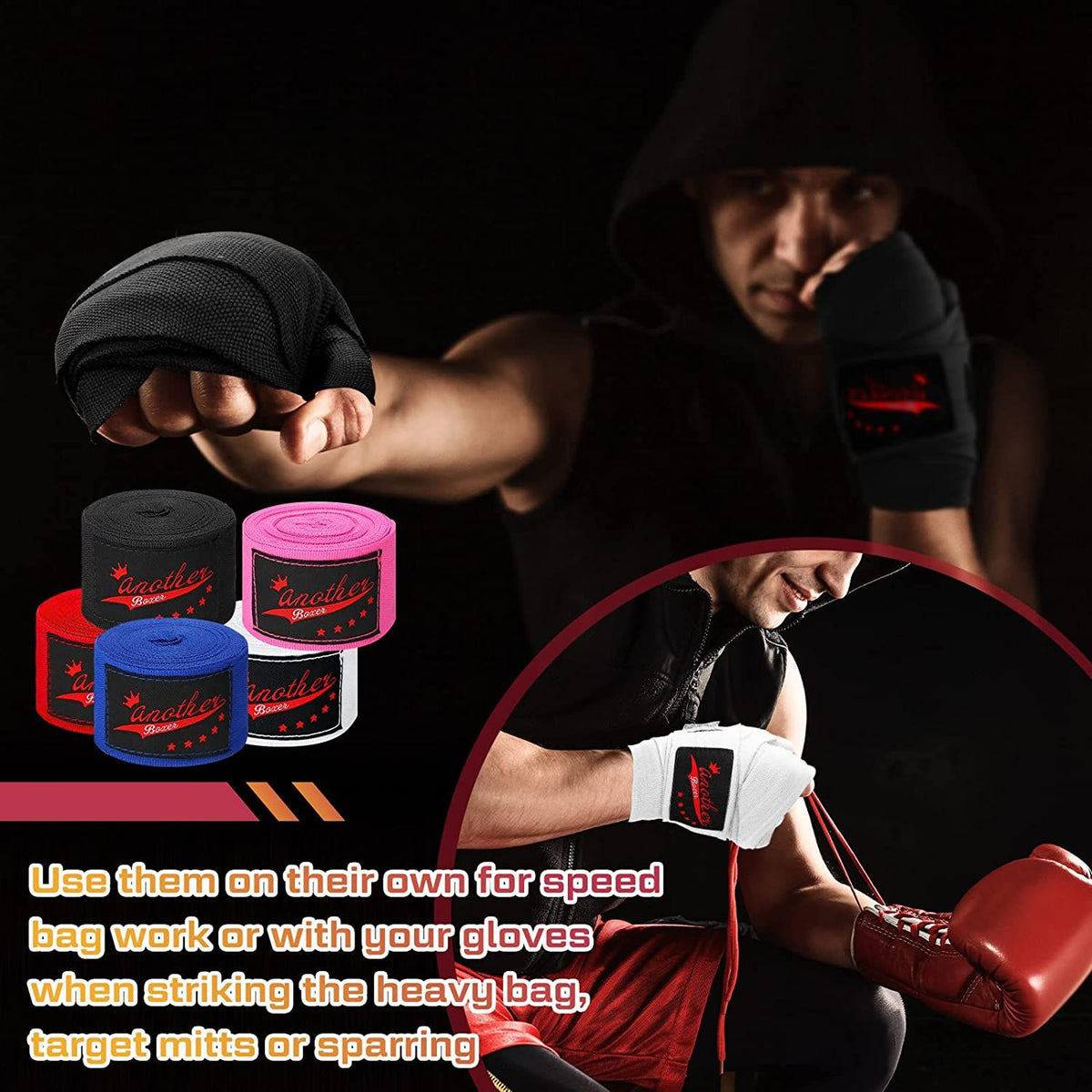 30 Pcs Boxing Hand Wraps 180 Inch Support & Protection - Classic Colors