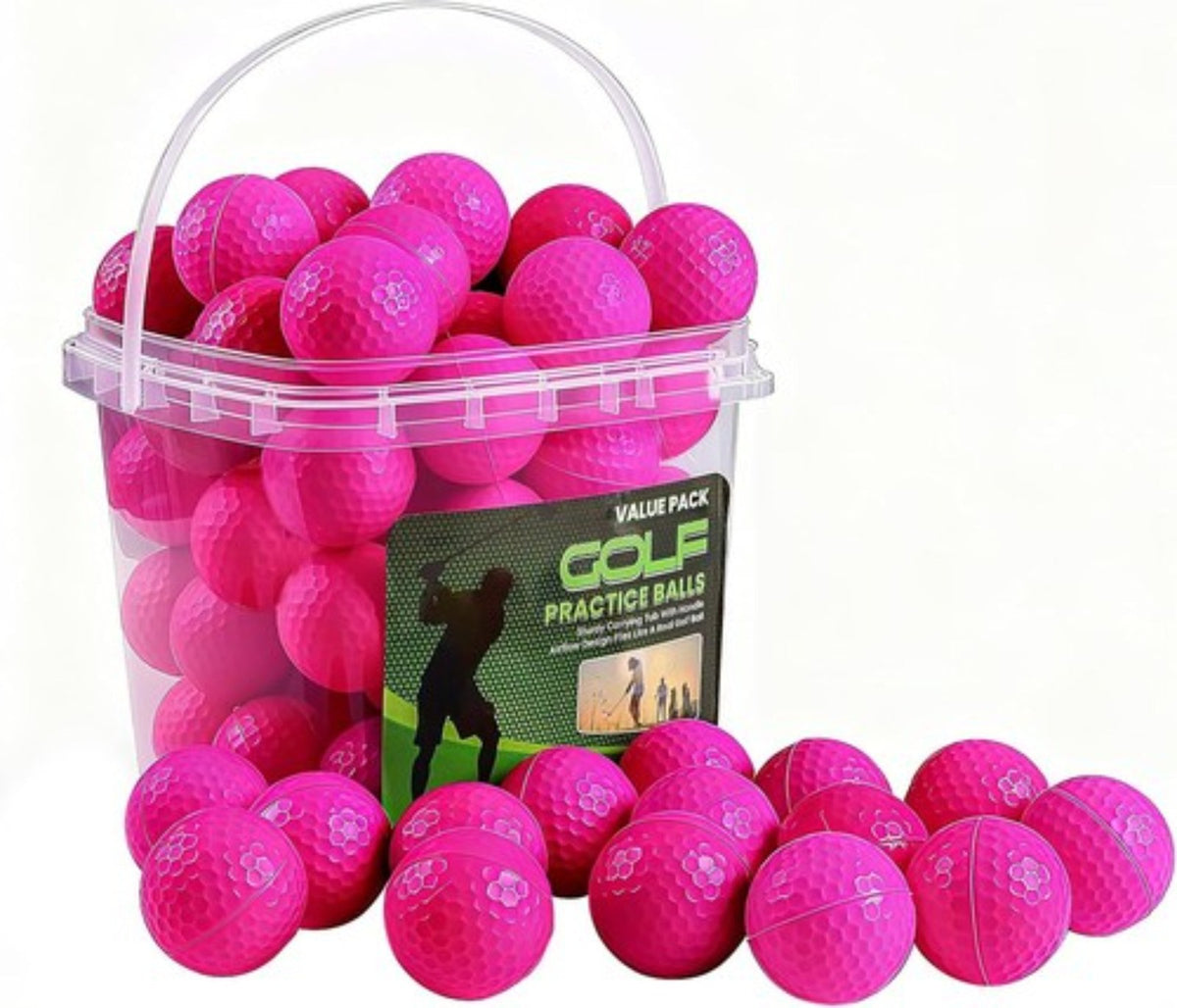 50 Pc Sport Feel Bucket with Flight Foam Practice Balls for Sports Training