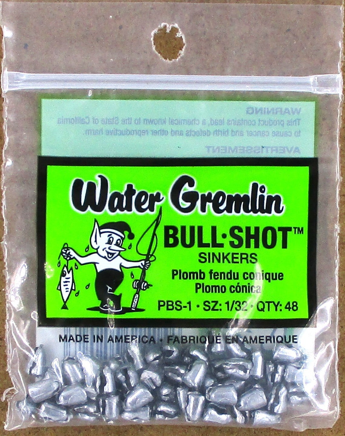 12 Packs Bullet Shaped Split-Shot Sinkers 1/32 Oz Fishing Weights