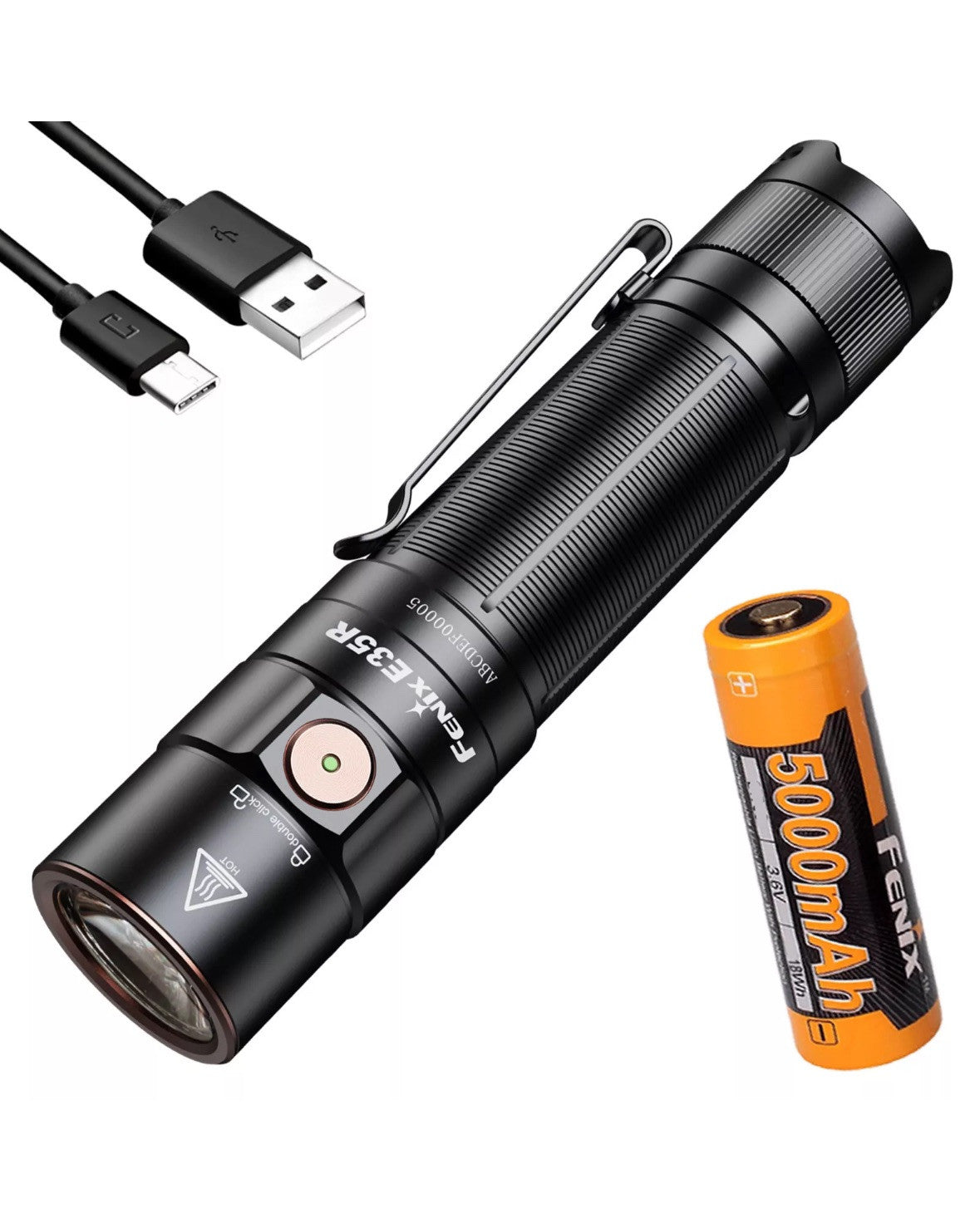 High Performance Rechargeable LED Flashlight 3100 Lumens USB-C Portable Torch