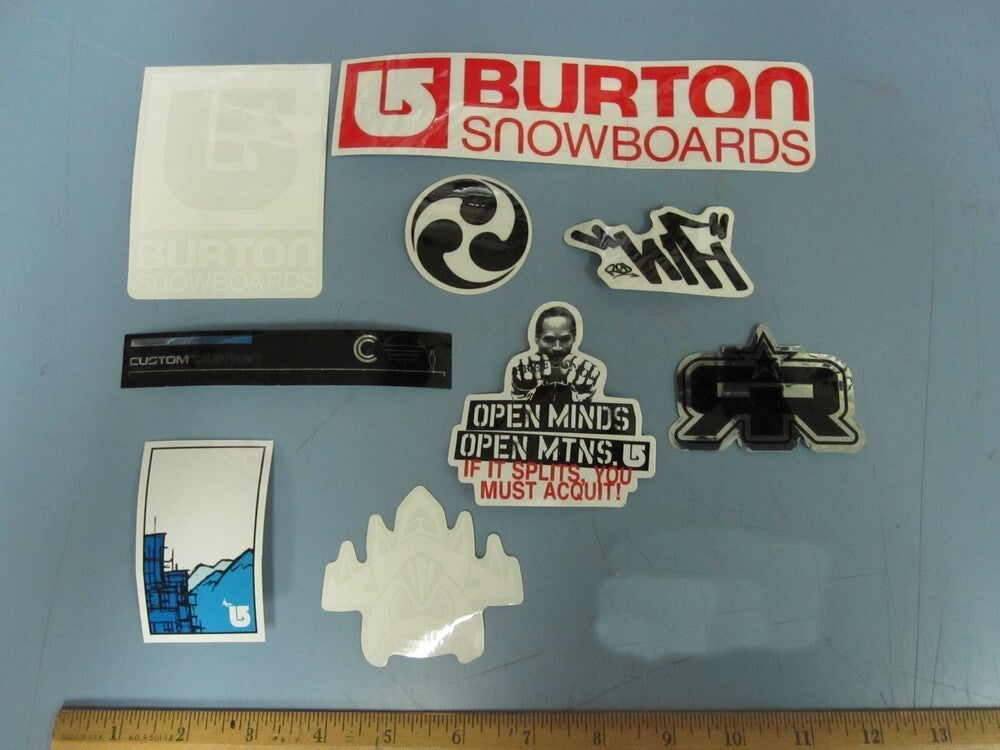 Vintage Burton Snowboard Sticker Set 9 Pieces Old Stock Flawless Condition