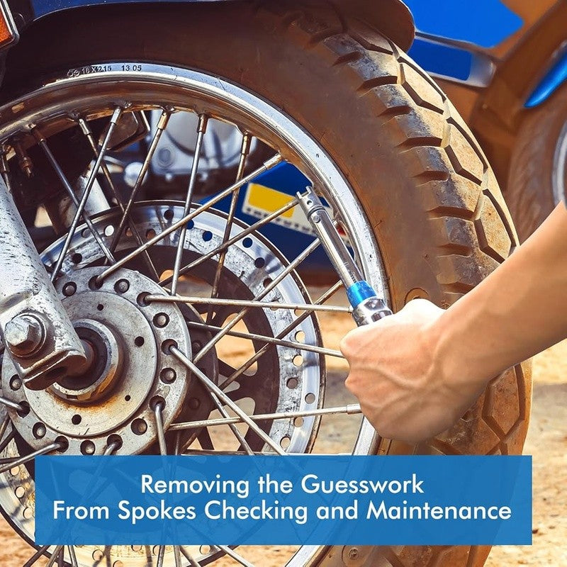 Motorcycle Spoke Torque Wrench 2-10Nm with 10 Interchangeable Heads - Accurate Maintenance Tool