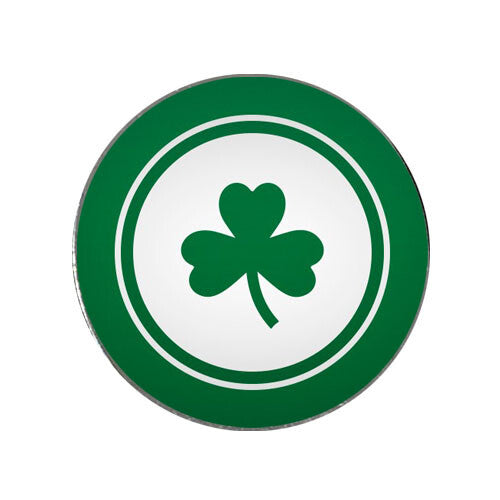 Golf Ball Marker with Celtic Lucky Clover Design and Black Divot Tool
