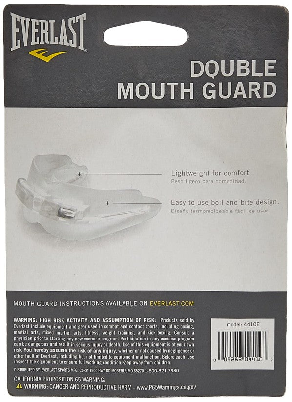 Double Mouthguard for Boxing MMA Wrestling - Clear Sports Protective Gear