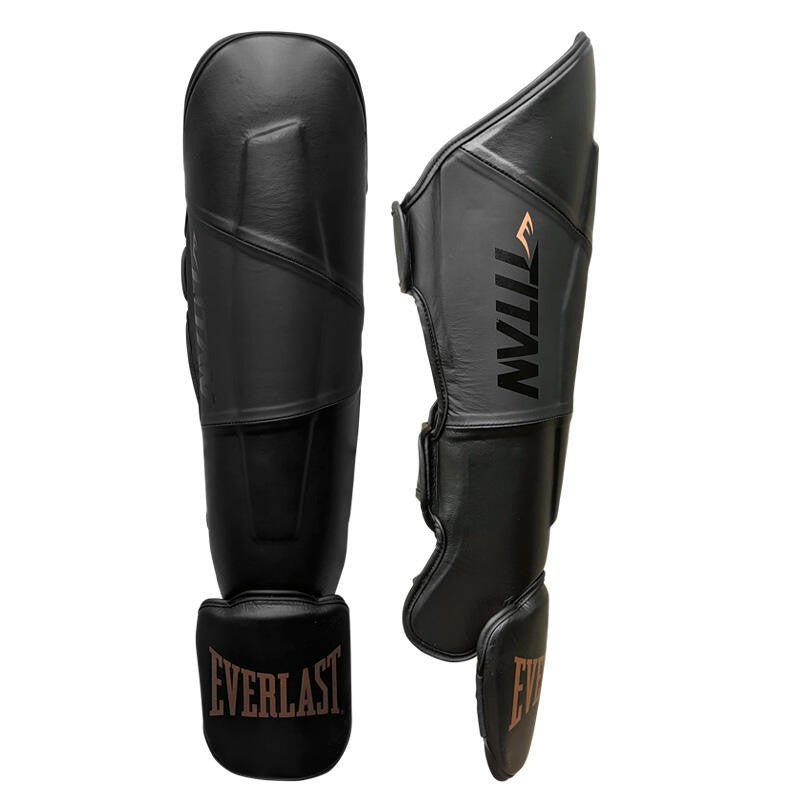 Everlast Titan Pro MMA Shin Guards Protective Gear Black - Multiple Sizes