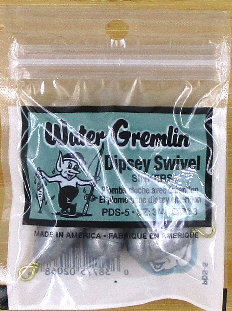 Water Gremlin 3/4 Oz Dipsey Swivel Sinkers Pack of 6 Fishing Weights