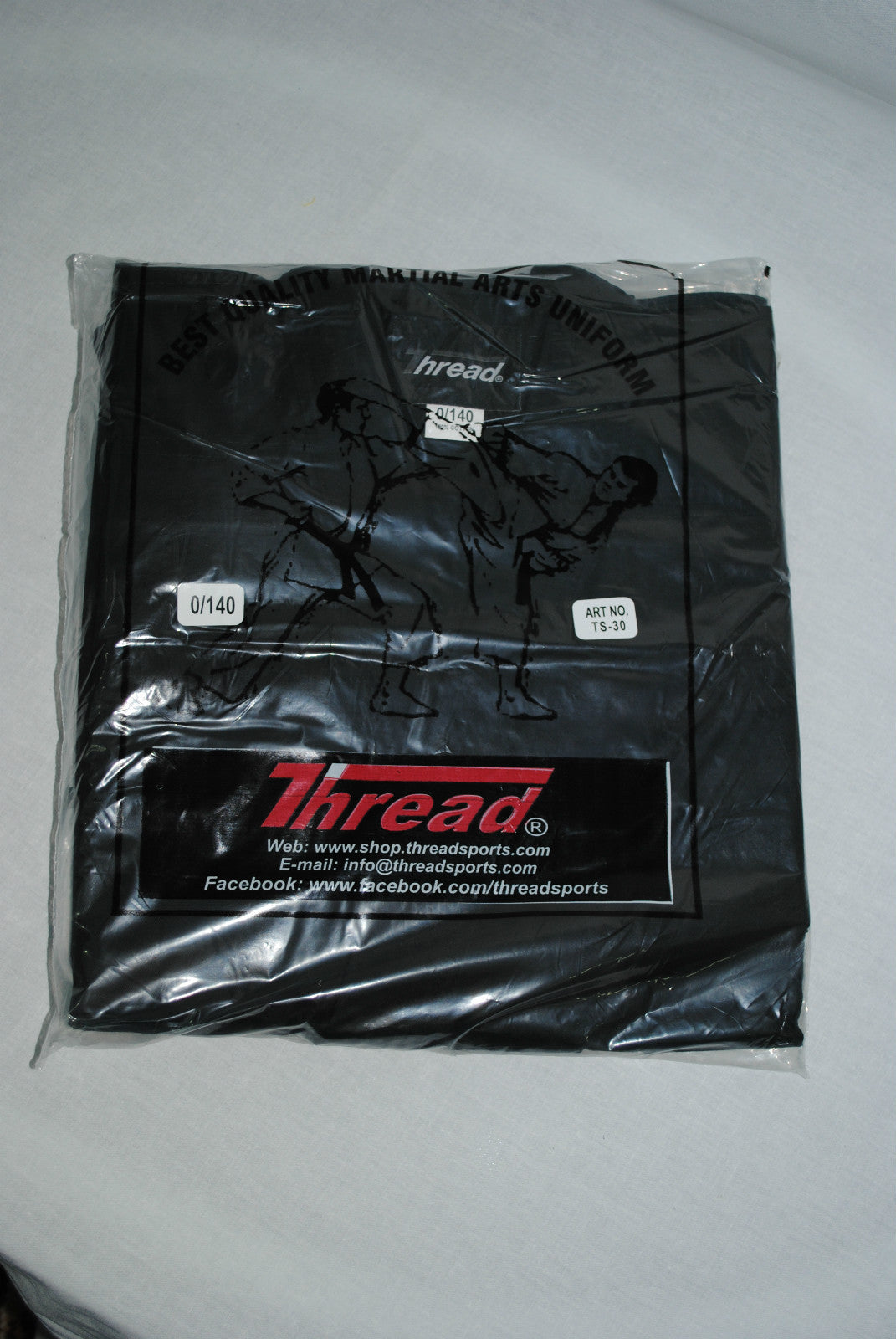 Martial Arts Uniform Gi for Karate & Taekwondo with Free White Belt - Black