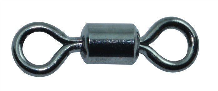 Swivel Fishing Line Connectors - Black Stainless Steel Line Ties 5 Pack