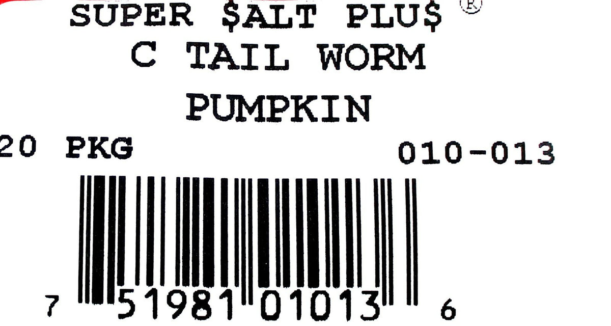 Salt Baits Pack - 4" Curly Tail Worms for Fishing Lures - Pumpkin, 20 Per Pack