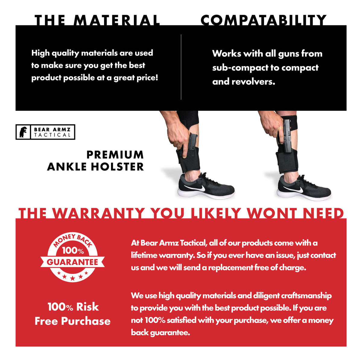 Ankle Holster for Concealed Carry - Universal Fit for All Brands