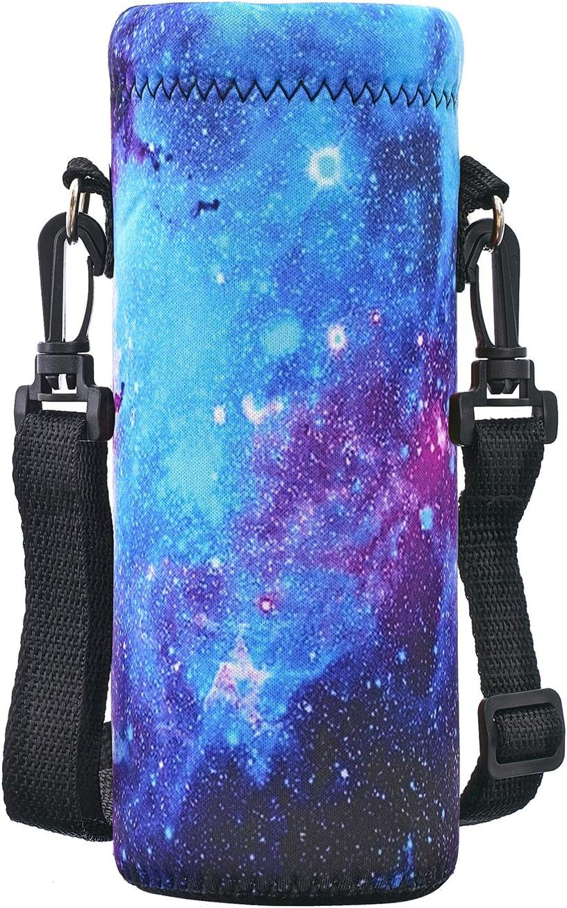Insulated Water Bottle Carrier Bag with Adjustable Shoulder Strap - Neoprene