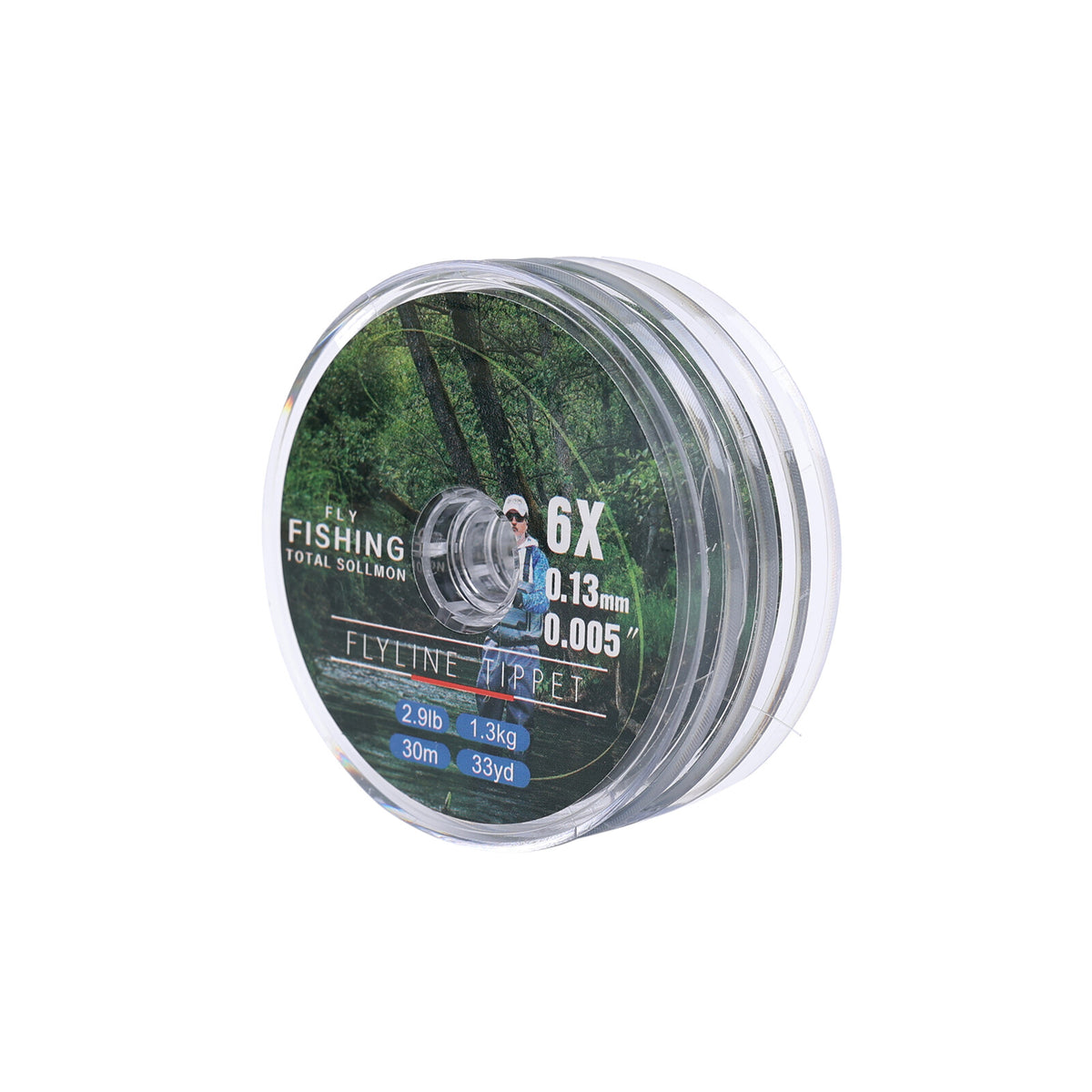 Fly Fishing Tippet Line with Holder - Clear Nylon Leaders 3X-7X 30M
