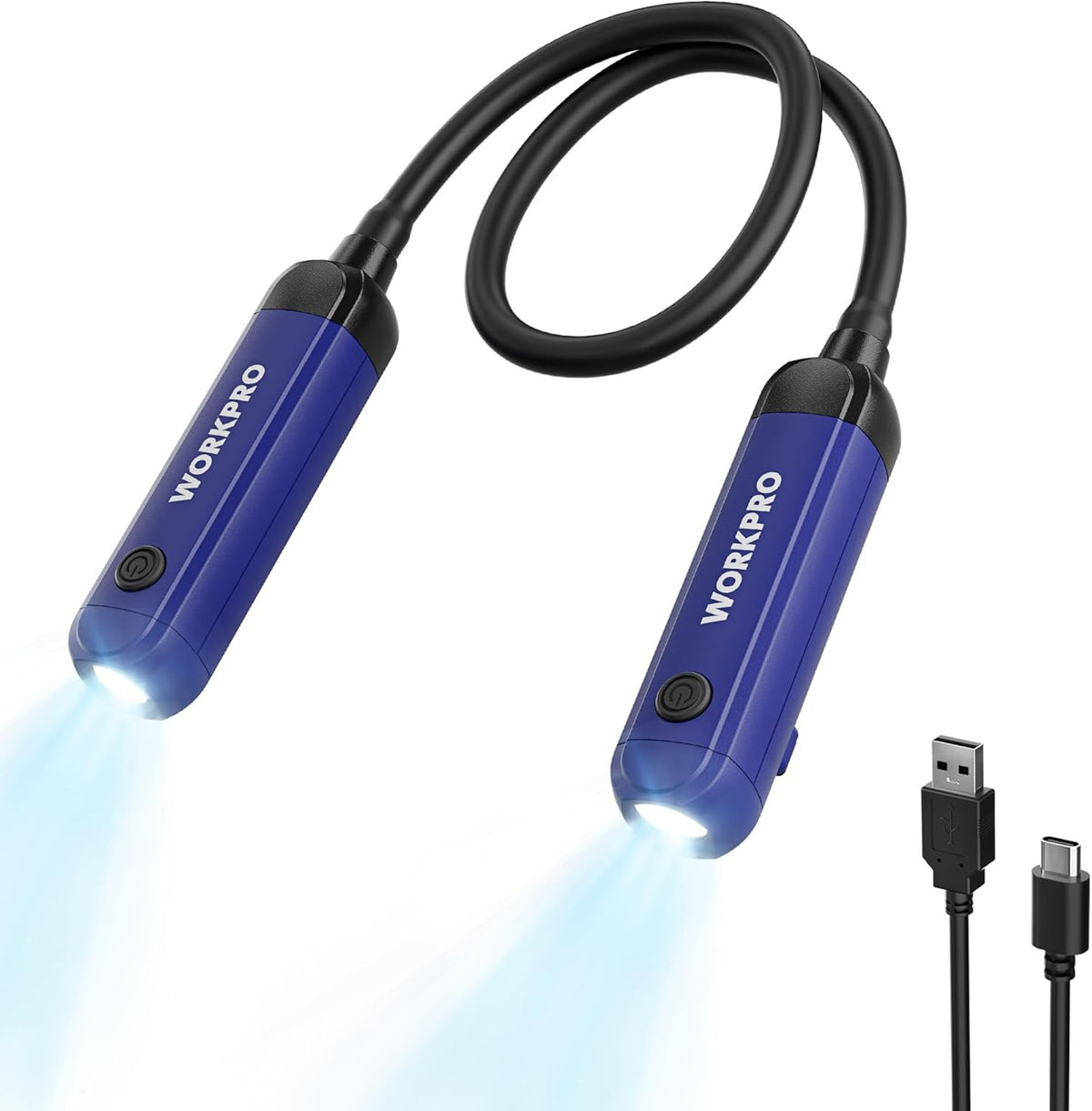 Rechargeable Neck Light with 3 Brightness Levels - Hands-Free LED Headlamp