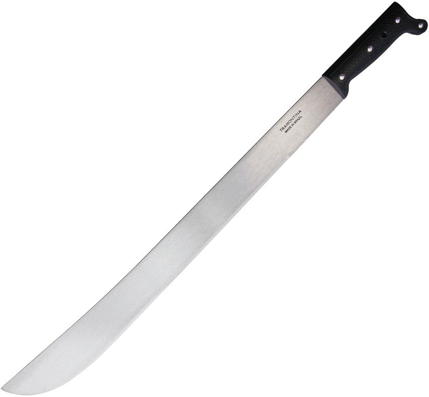 24-Inch Carbon Steel Fixed Blade Machete with Black Handle