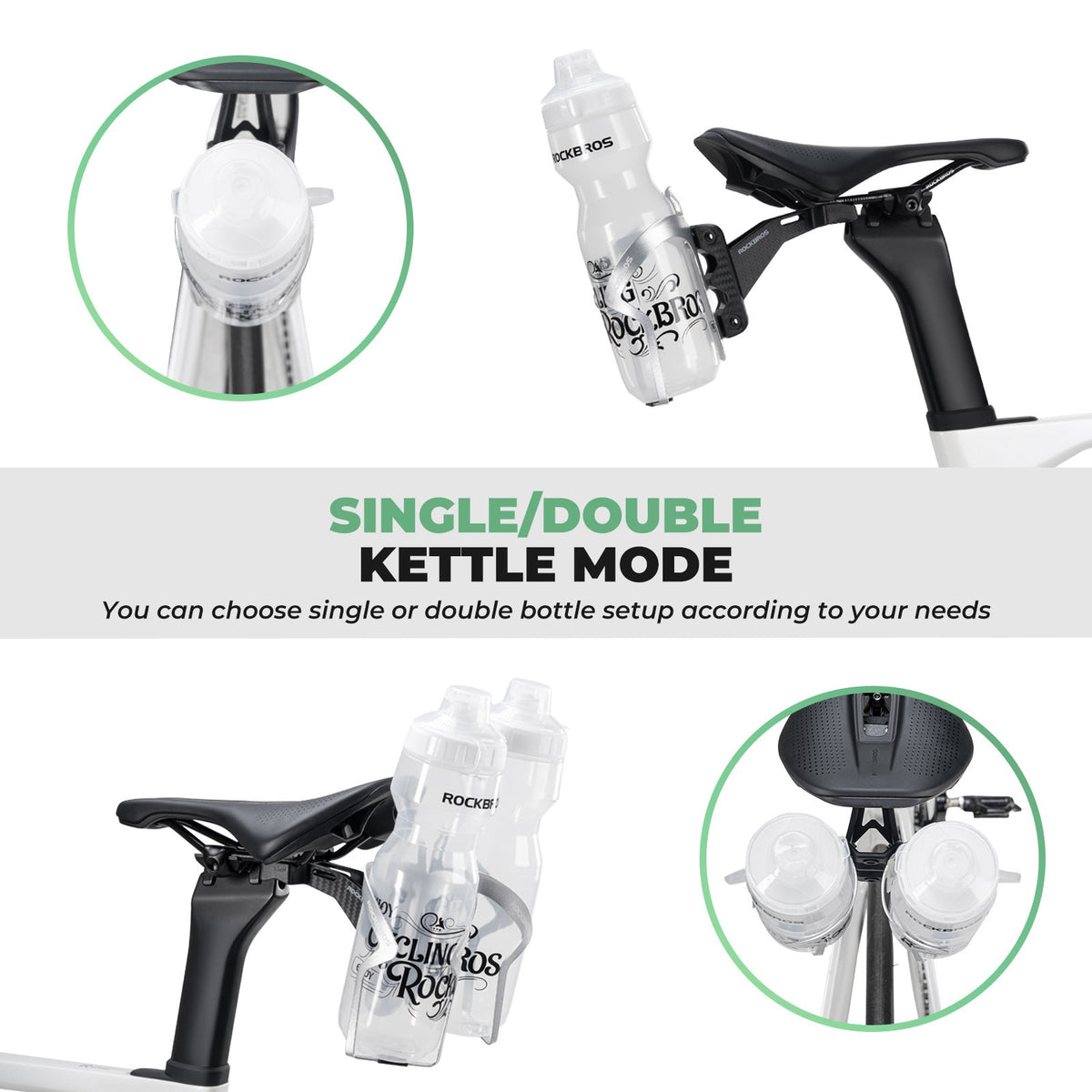 Bicycle Water Bottle Rack Dual Mount MTB Road Bike Saddle Support Lightweight
