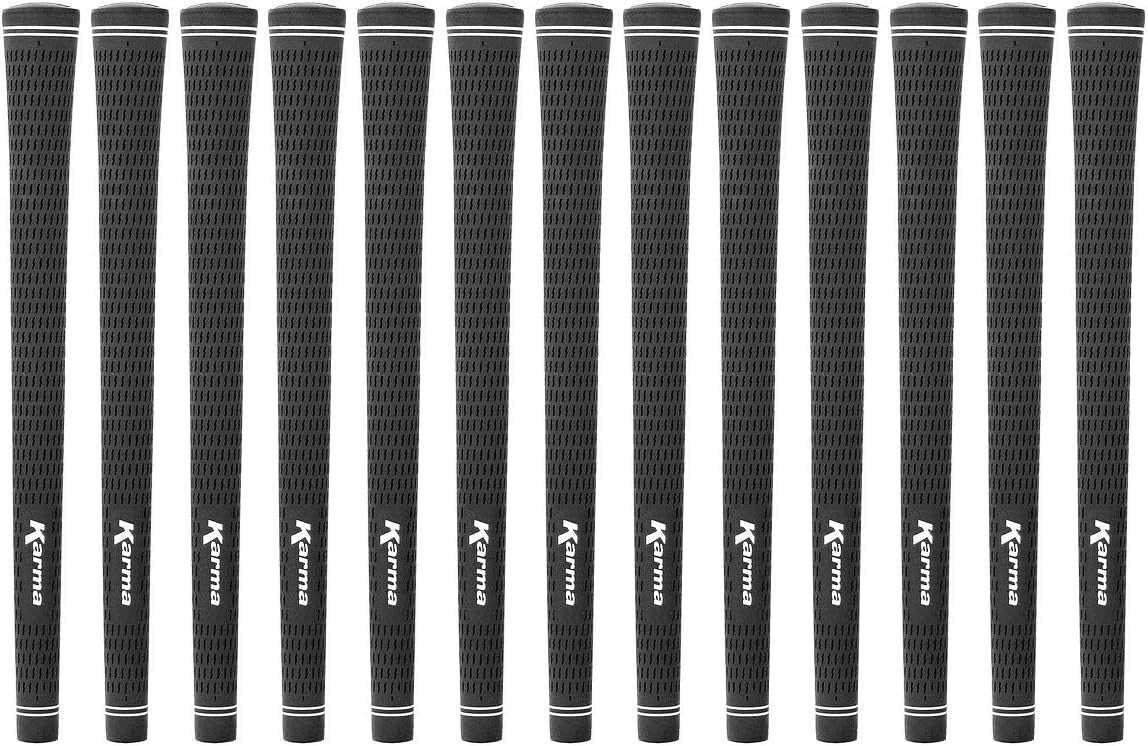 Karma Velour Black Golf Grips Standard Size 51g Round & Ribbed Core