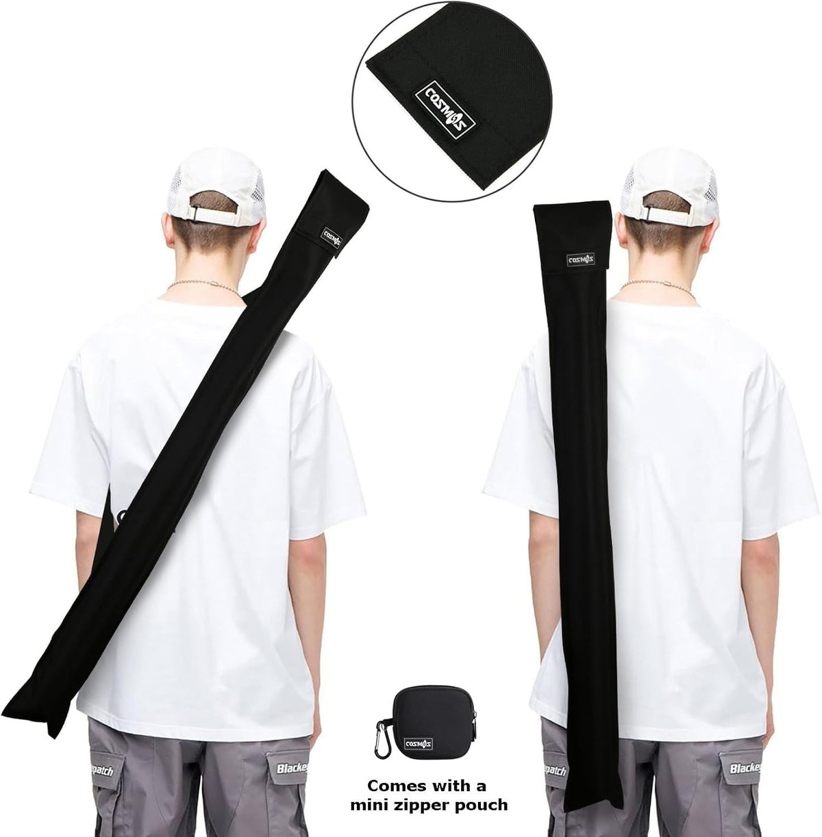 Classic Black Cue Stick Storage Bag for 1 Butt + Shaft, 2 Compartments