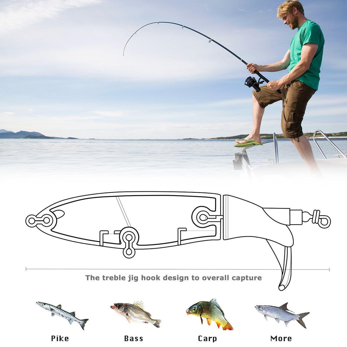 30PCS Fishing Lure Set with Crankbaits, Treble Hooks & Minnows