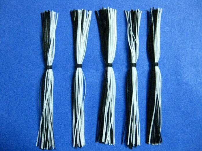 Silicone Skirt Replacement Material for Spinnerbaits & Jigs - Black/White Glitter 5 Inch