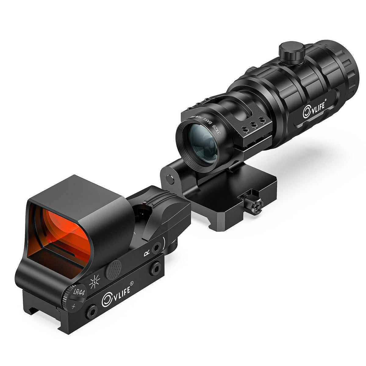 Red Dot with 3X Magnifier Combo, 4 Reticle Options, Mount