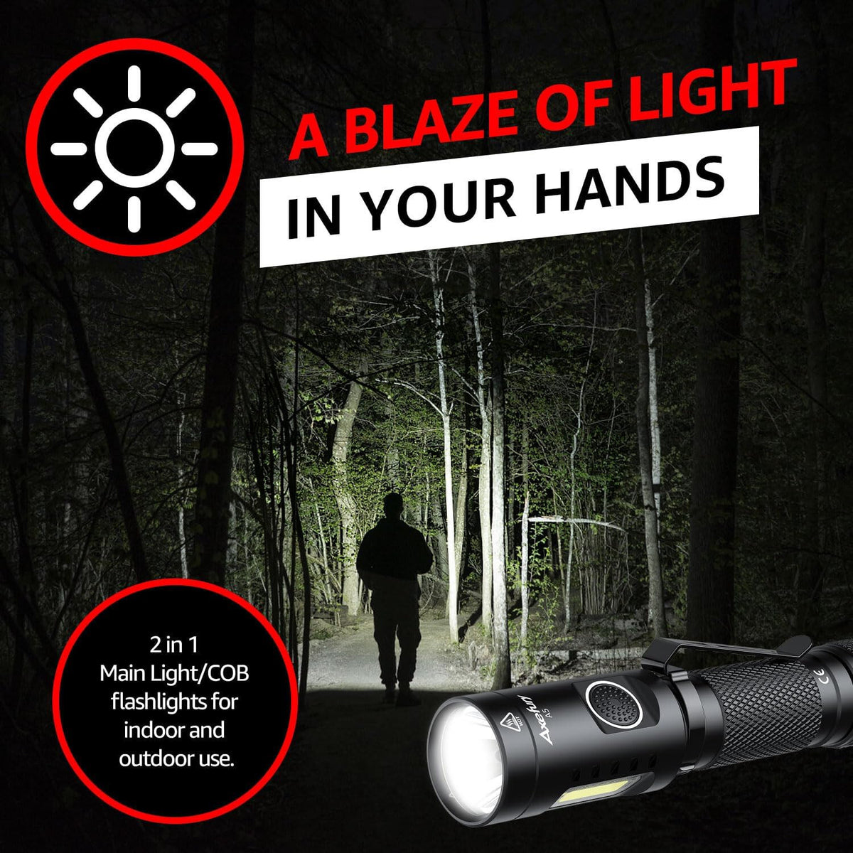 Magnetic LED Tactical Flashlight 700 Lumens Waterproof Camping Work Light