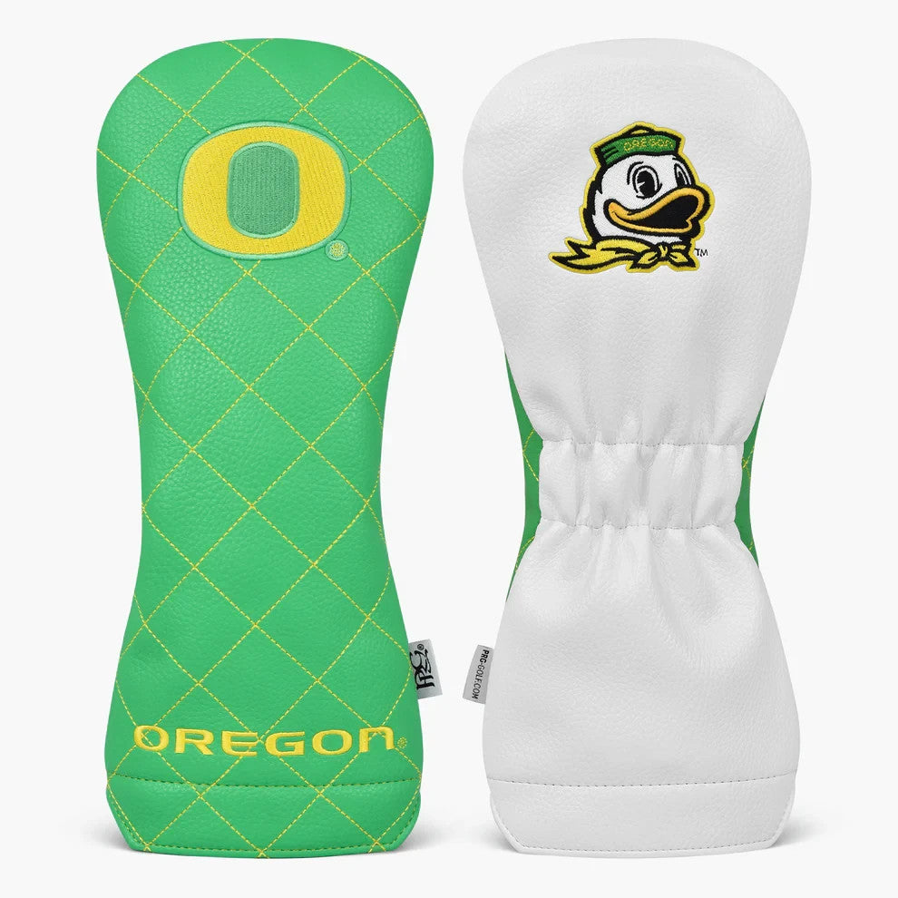 Premium Embroidered Golf Driver Head Cover for Oregon Ducks - Soft Faux Leather