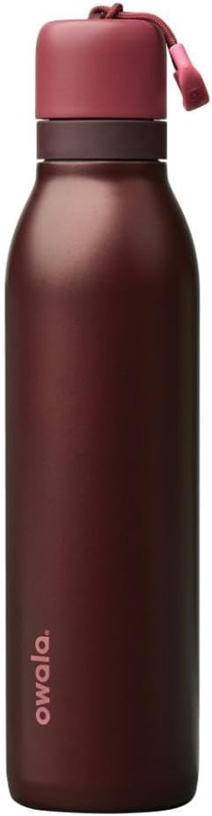 Insulated 24oz Water Bottle with Straw - BPA-Free, Leak-Proof, Black Cherry