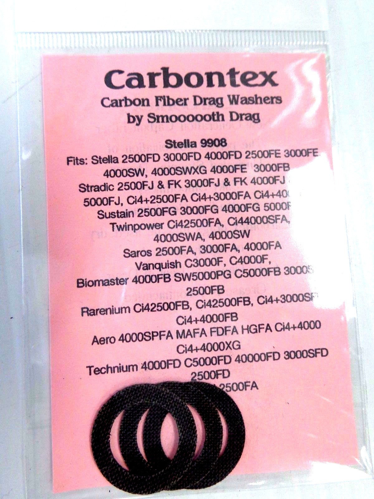 Carbontex Drag Washers Set for Shimano Spinning Reels - Compatible with Stella, Stradic, Sustain Models