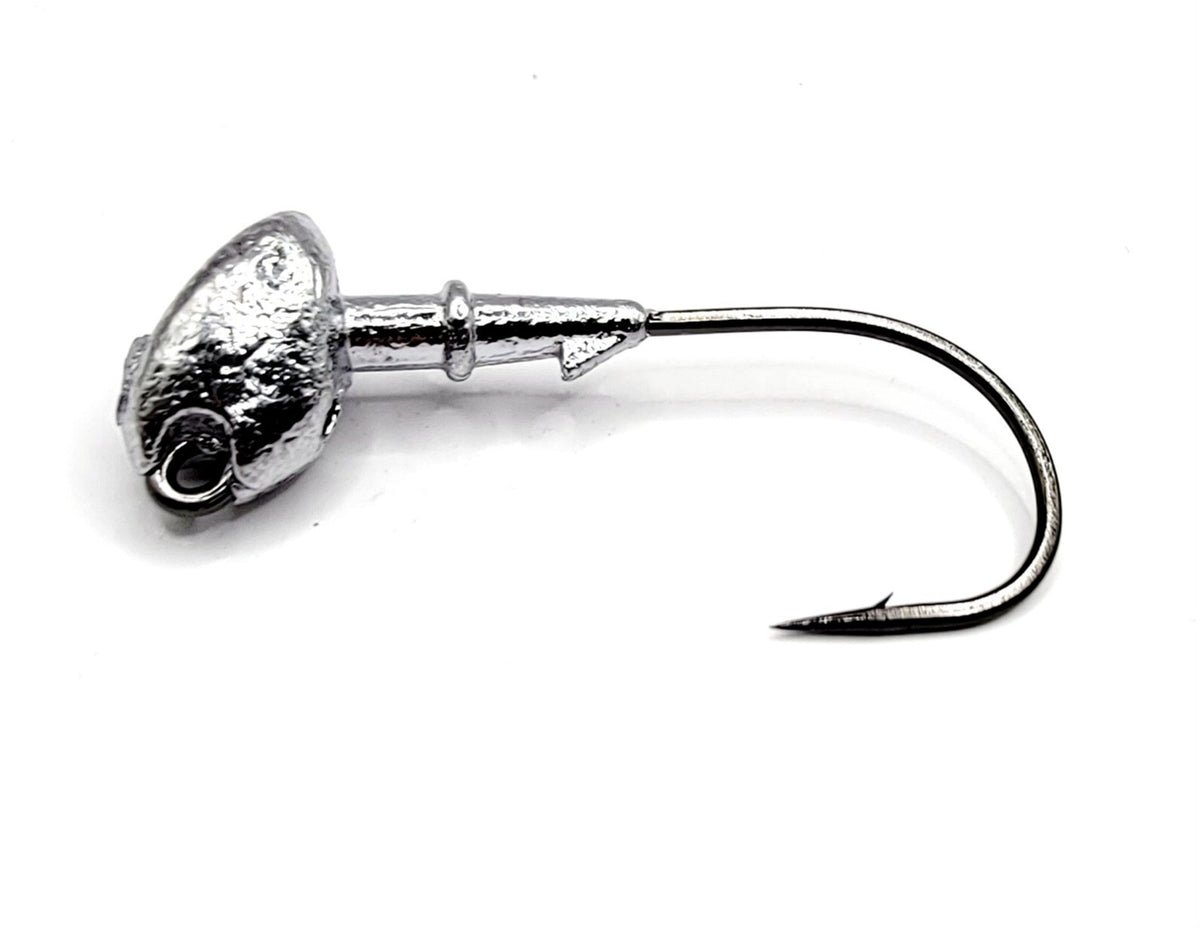 Unpainted Bass Fishing Jig Heads with Heavy Hooks - 50 or 100 Pack