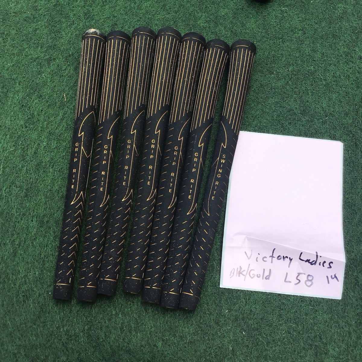 Golf Pride Victory V-2000 Golf Grips Black Gold Ladies 7 Pack