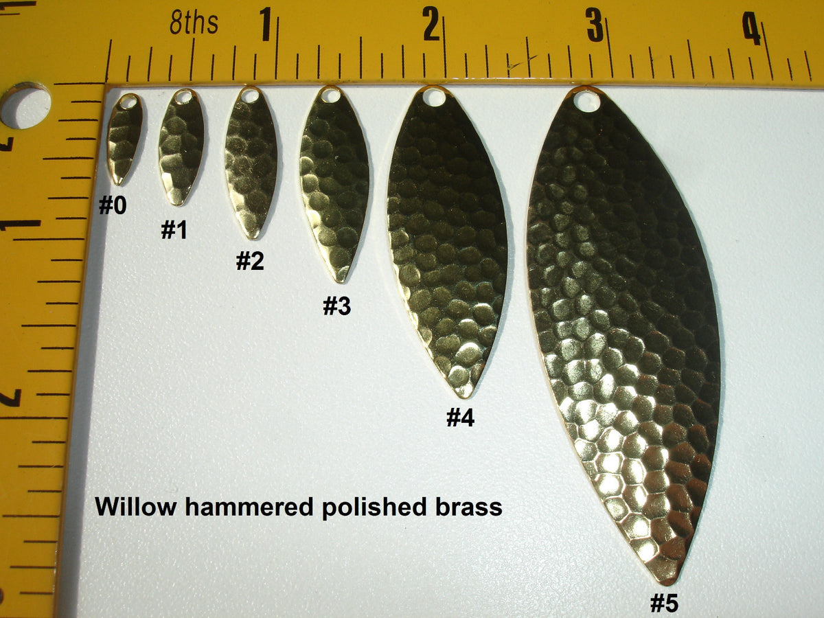 Willow Spinner Blades Assortment - Hammered or Smooth Nickel & Brass Sizes 0-5