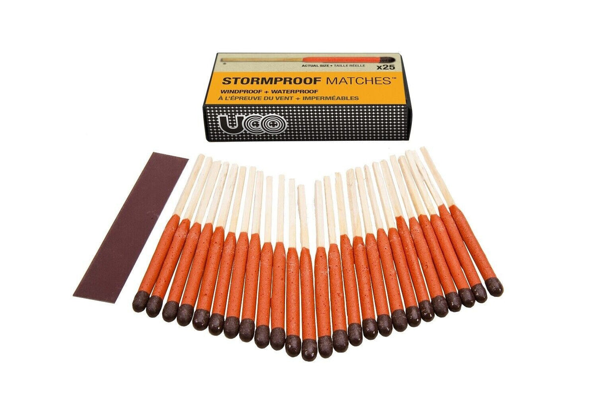 Stormproof Waterproof Matches with Strikers - 25 Count, 15 Sec Burn Time