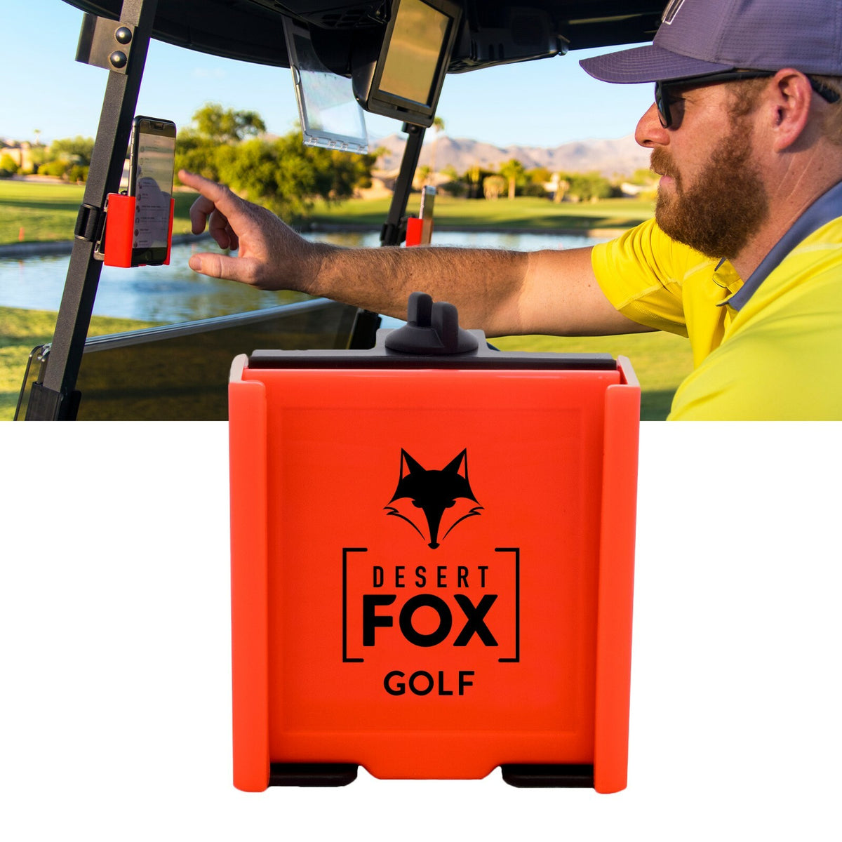 Adjustable Cell Phone Holder for Golf Carts - Phone Caddy with Secure Strap