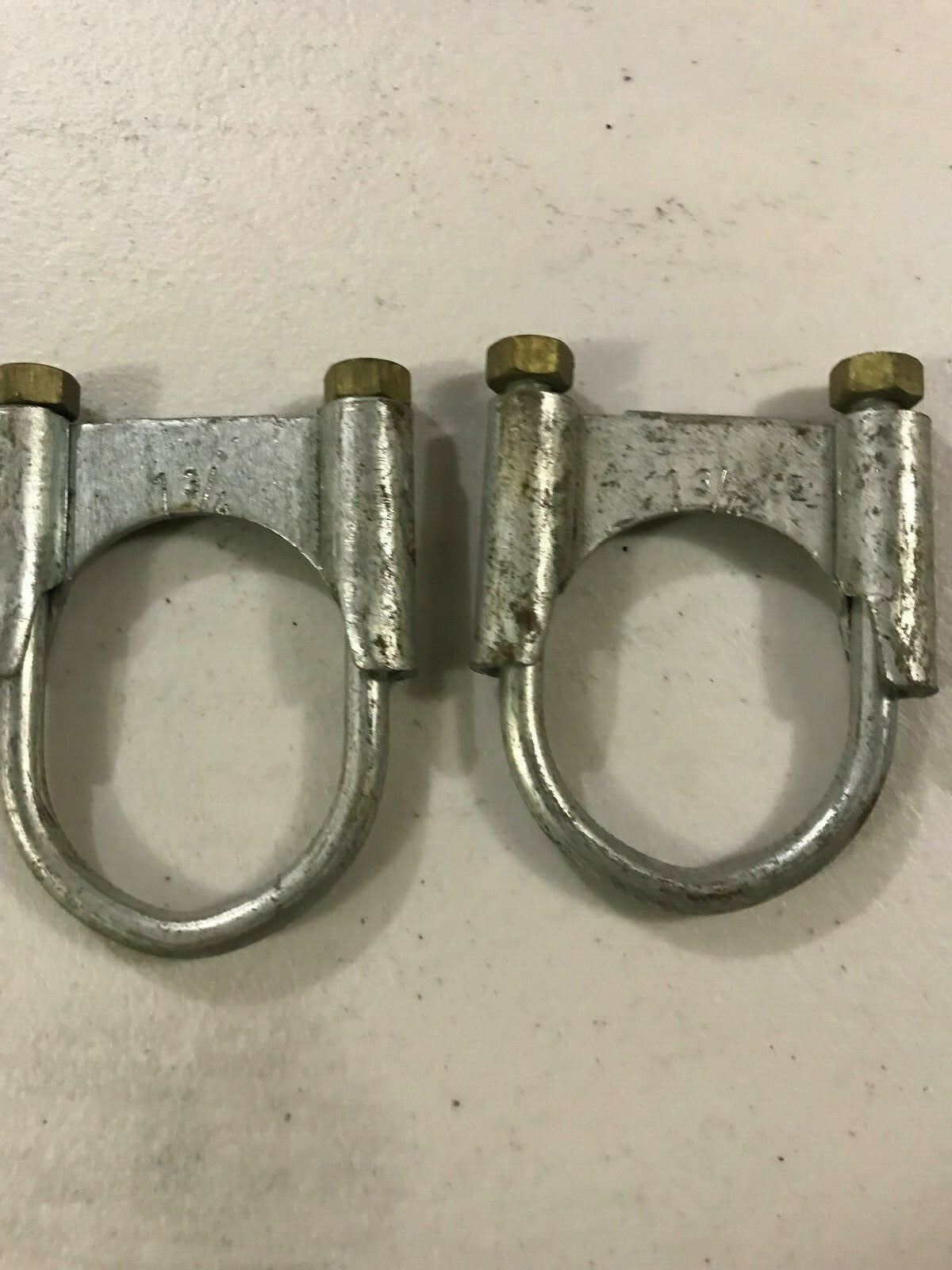 Snowmobile Muffler Clamp with Brass Nut 1 3/4 Inch Pair - NOS