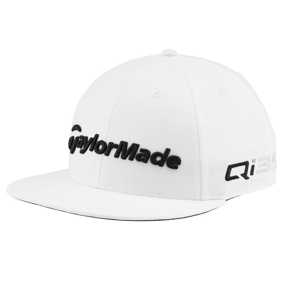 Golf Cap Men Flatbill Snapback Hat Black | Adjustable Sports Hat
