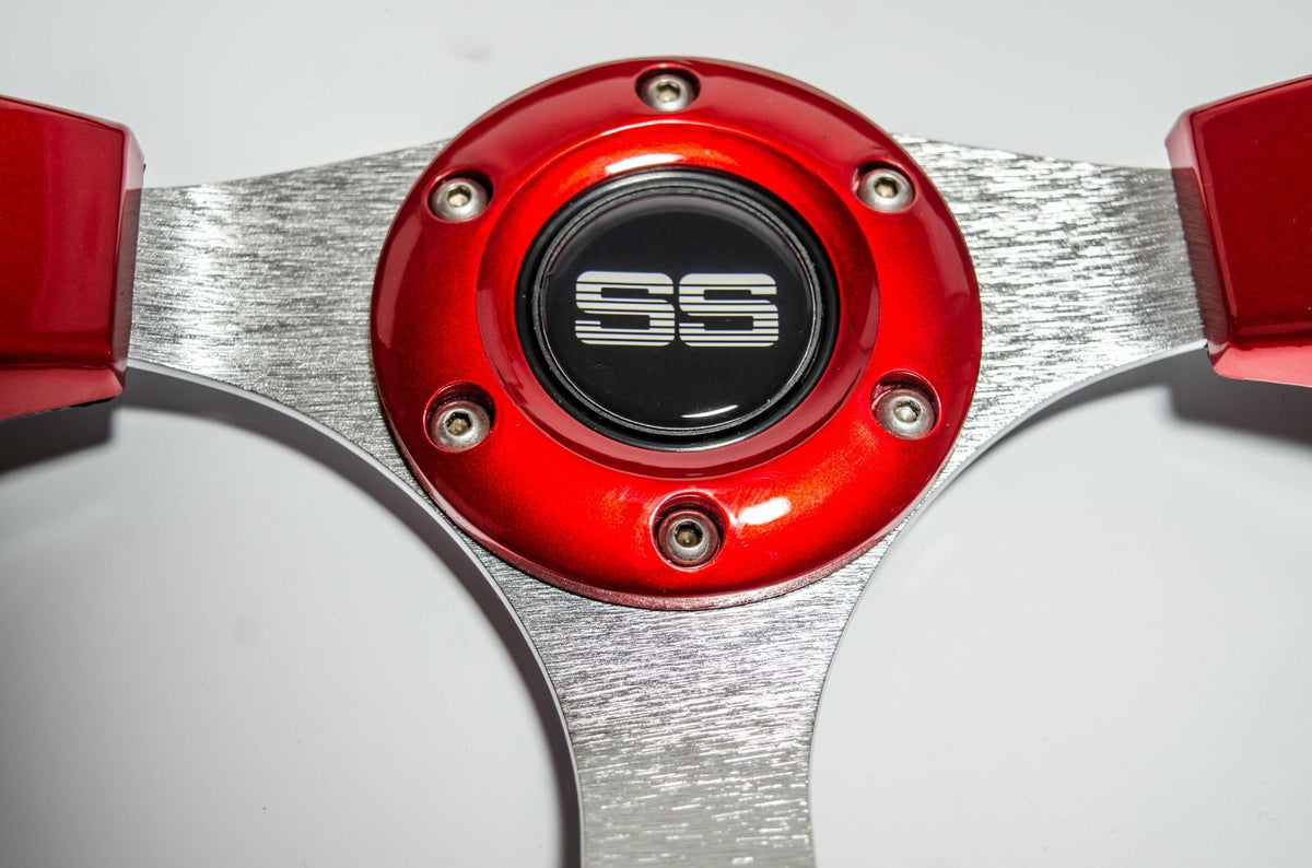 12.5-Inch Red Golf Cart Steering Wheel with Anti-Slip Grip for EZGO Club Car Yamaha