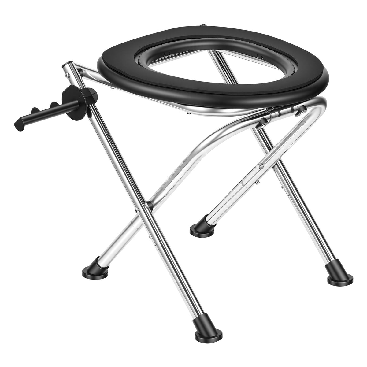 Portable Folding Toilet Chair 350 lbs Capacity for Camping Travel & Emergency Use