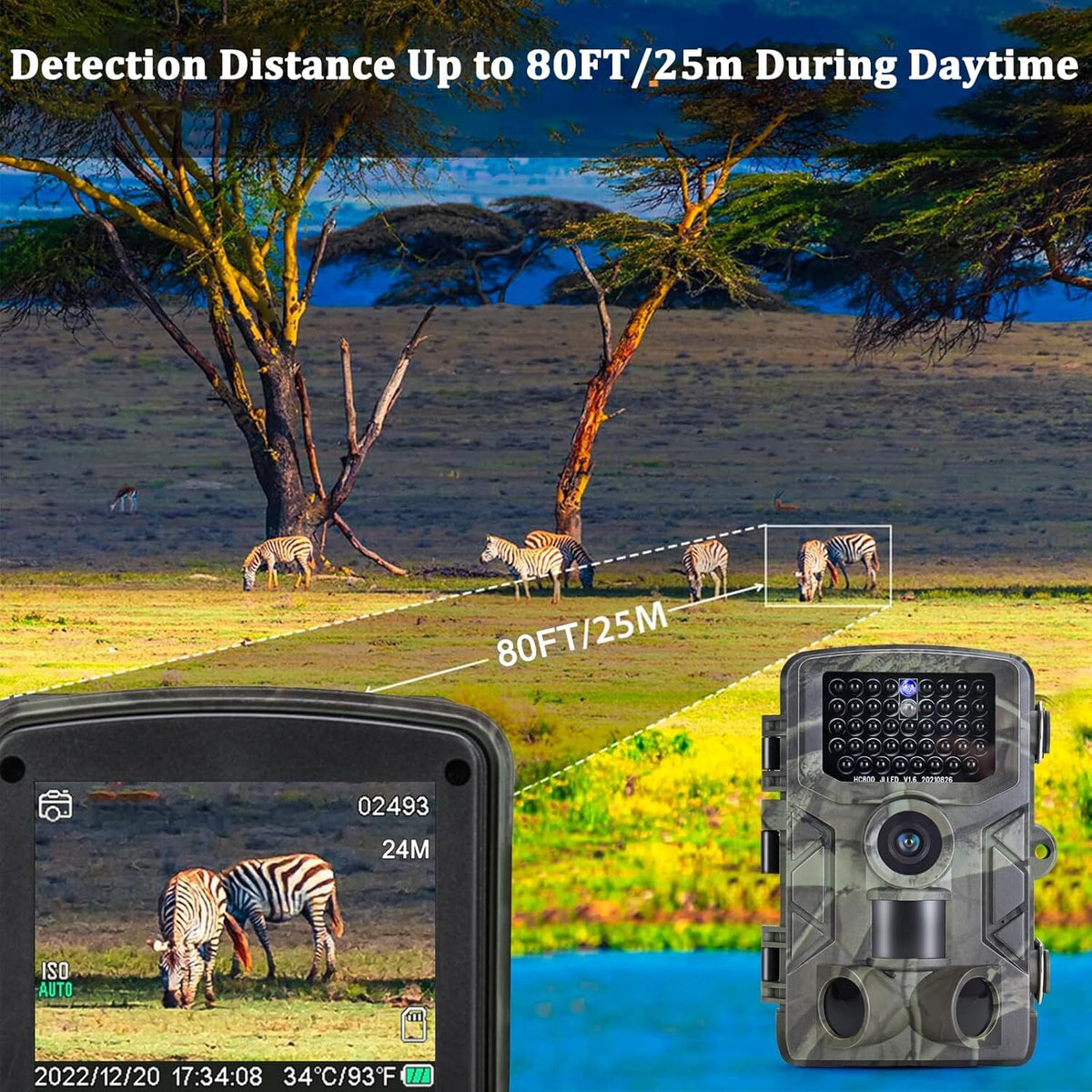 4K 50MP Trail Camera with Night Vision Waterproof Wildlife Hunting Camera