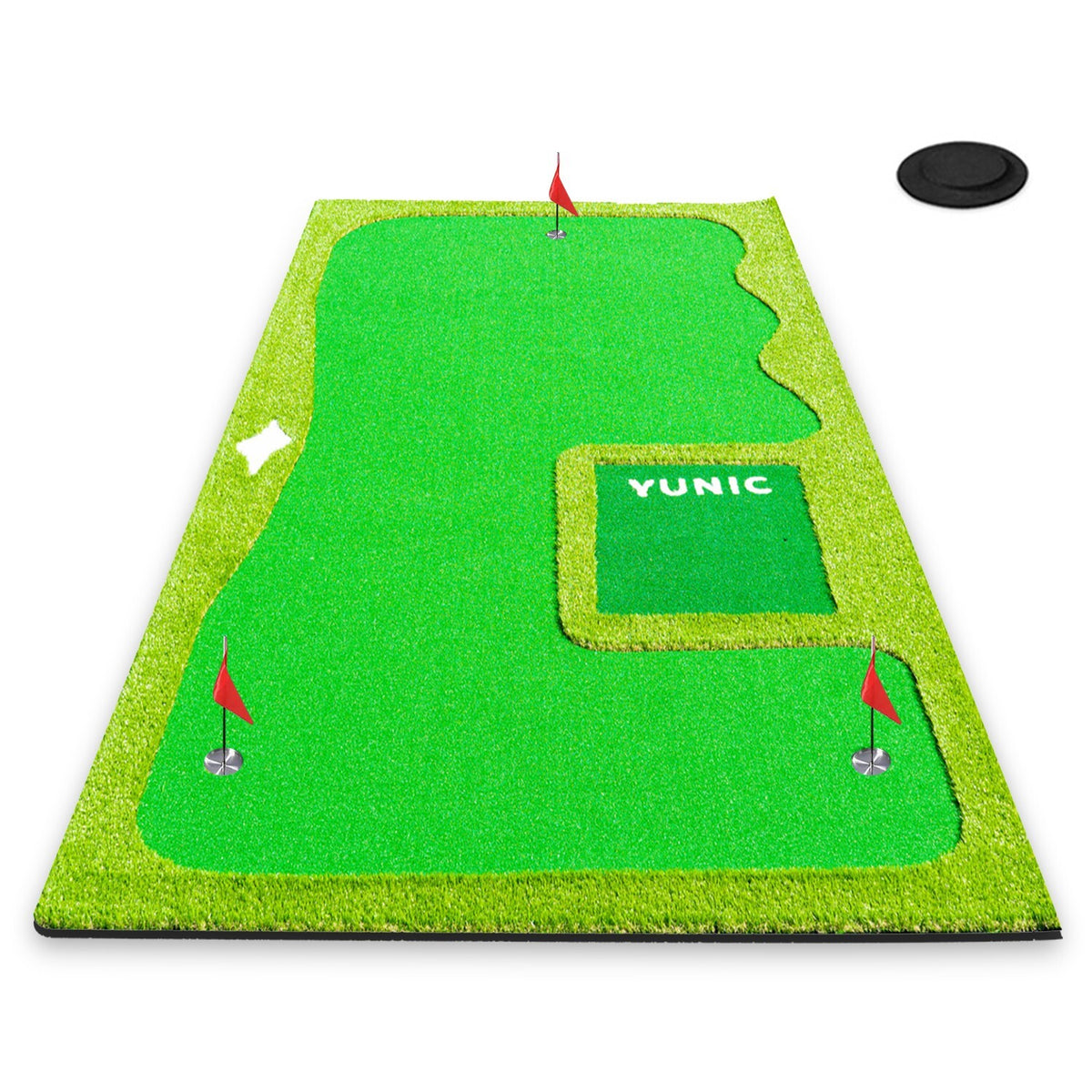Golf Putting Green Mat with Adjustable Slope for Indoor Outdoor Practice